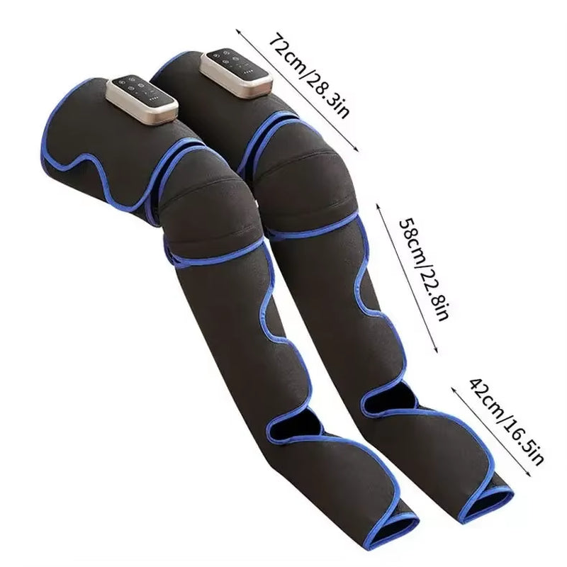 Rechargeable Leg Massager with Heat & Air Compression - 3-Level Pain Relief Wrap for Circulation Boost & Muscle Recovery LED