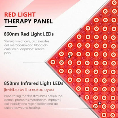 LED Red Light Therapy Panel Lamp for Facial anti Aging Skin Care Beauty 225 LED Light Body Pain Relief Physical Therapy Tools