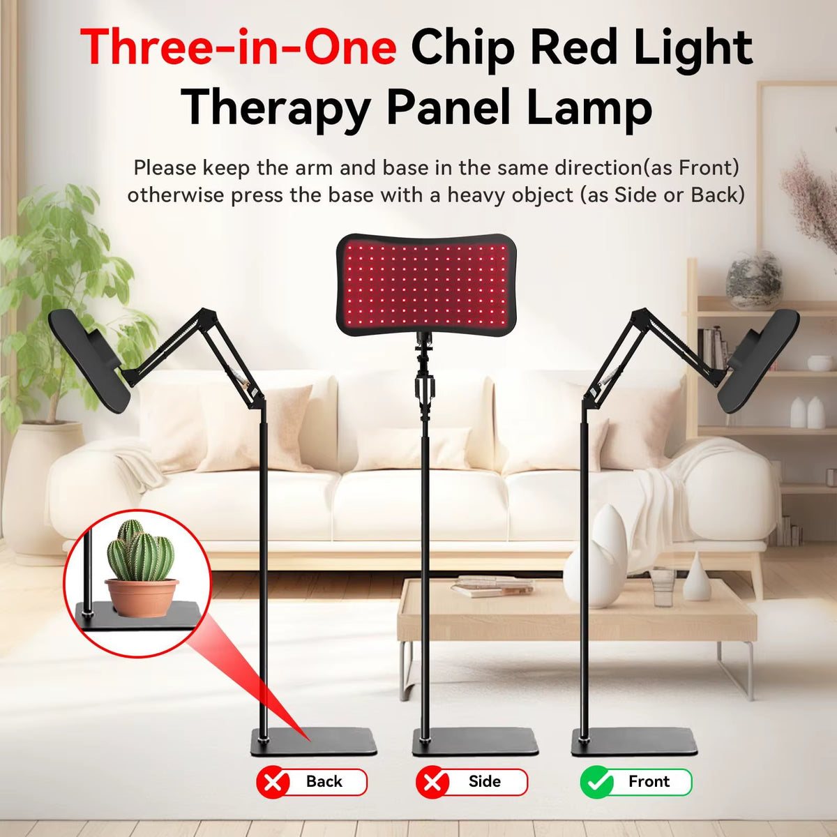 Red Light Therapy Panel with Adjustable Stand,Dual Chip 660&850 Nm LED near Infrared Light Device for Skin Health, Pain Relief