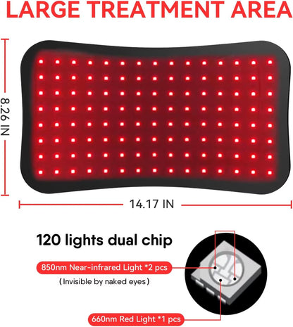 Red Light Therapy Panel with Adjustable Stand,Dual Chip 660&850 Nm LED near Infrared Light Device for Skin Health, Pain Relief