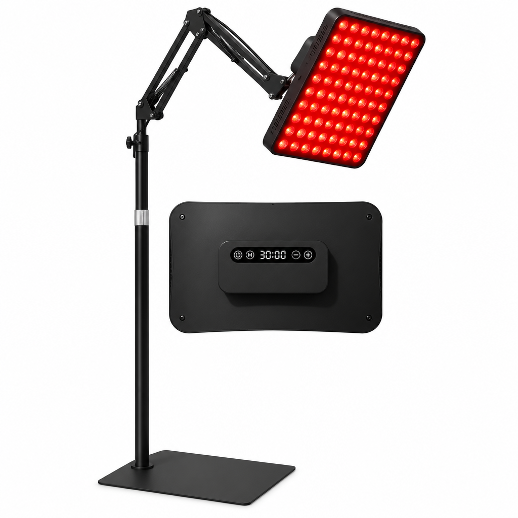 Red Light Therapy Panel with Adjustable Stand,Dual Chip 660&850 Nm LED near Infrared Light Device for Skin Health, Pain Relief